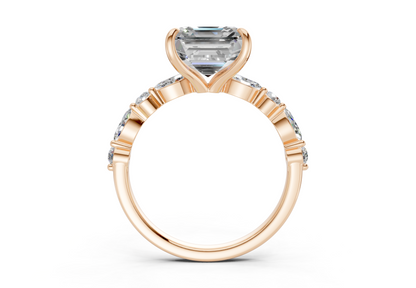 Aetheria Diamond Accent Asscher Cut 2mm Engagement Ring