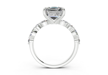 Aetheria Diamond Accent Asscher Cut 2mm Engagement Ring