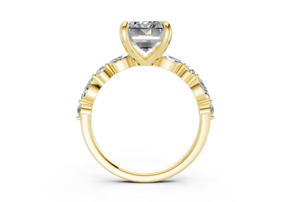 Aetheria Diamond Accent Emerald Cut 2mm Engagement Ring