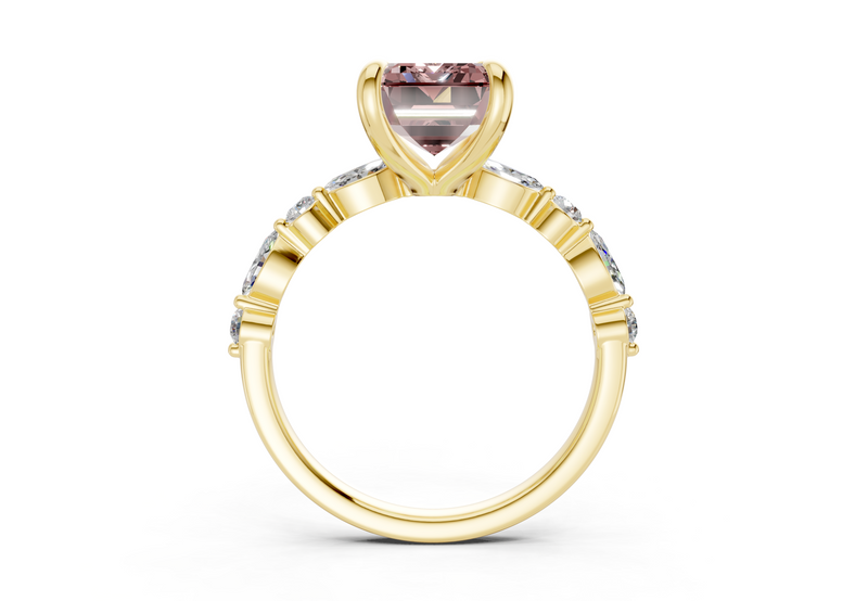 Aetheria Pink Diamond Accent Emerald Cut 2mm Engagement Ring