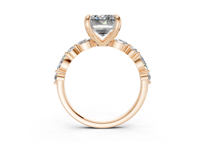 Aetheria Diamond Accent Emerald Cut 2mm Engagement Ring
