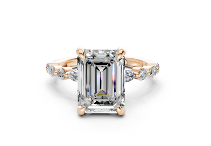 Aetheria Diamond Accent Emerald Cut 2mm Engagement Ring
