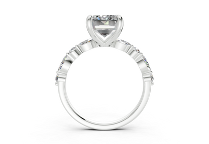Aetheria Diamond Accent Emerald Cut 2mm Engagement Ring