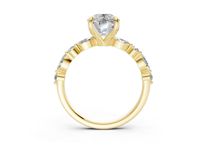 Aetheria Diamond Accent Elongated Cushion Cut 2mm Engagement Ring
