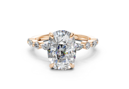 Aetheria Diamond Accent Elongated Cushion Cut 2mm Engagement Ring