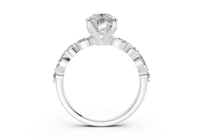 Aetheria Diamond Accent Elongated Cushion Cut 2mm Engagement Ring
