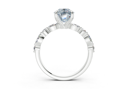 Aetheria Blue Diamond Accent Elongated Cushion Cut 2mm Engagement Ring