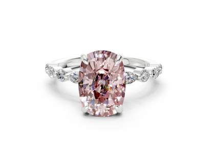 Aetheria Pink Diamond Accent Elongated Cushion Cut 2mm Engagement Ring