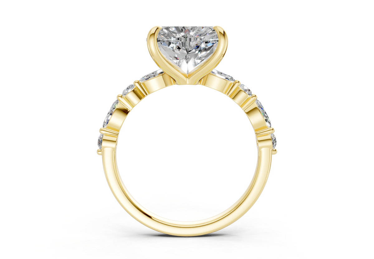 Aetheria Diamond Accent Heart Cut 2mm Engagement Ring