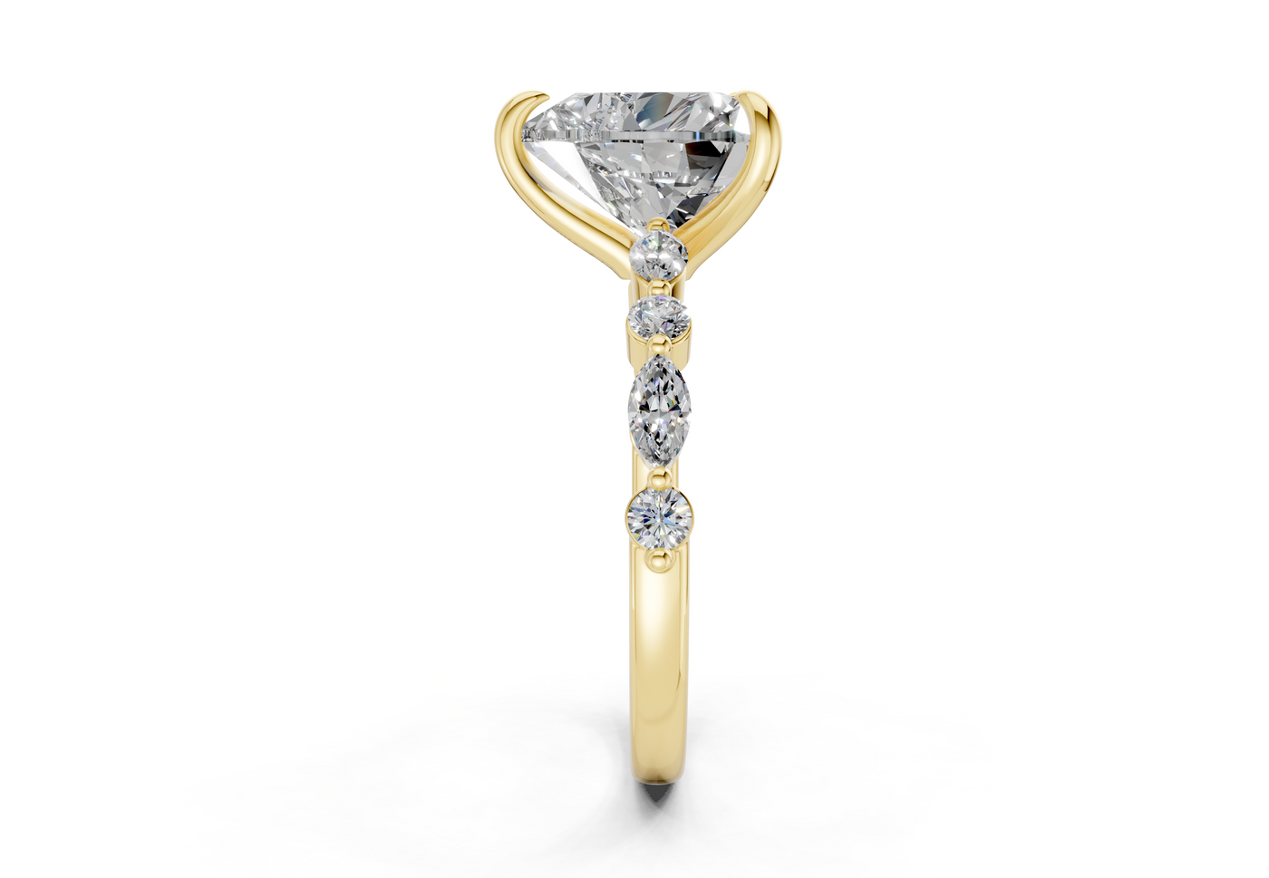 Aetheria Diamond Accent Heart Cut 2mm Engagement Ring