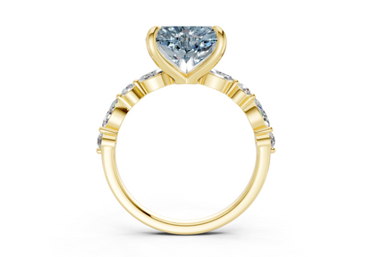 Aetheria Blue Diamond Accent Heart Cut 2mm Engagement Ring