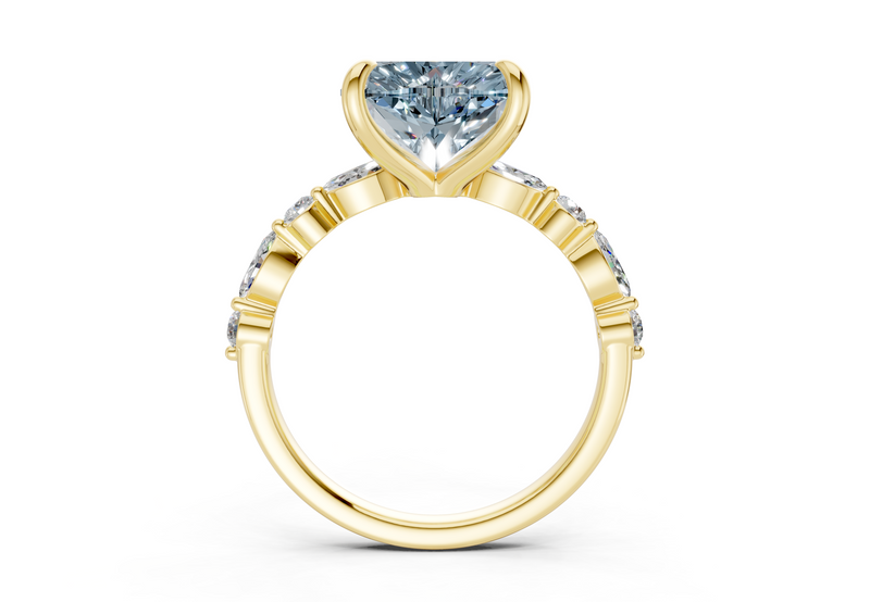 Aetheria Blue Diamond Accent Heart Cut 2mm Engagement Ring