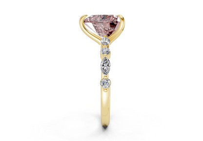 Aetheria Pink Diamond Accent Heart Cut 2mm Engagement Ring