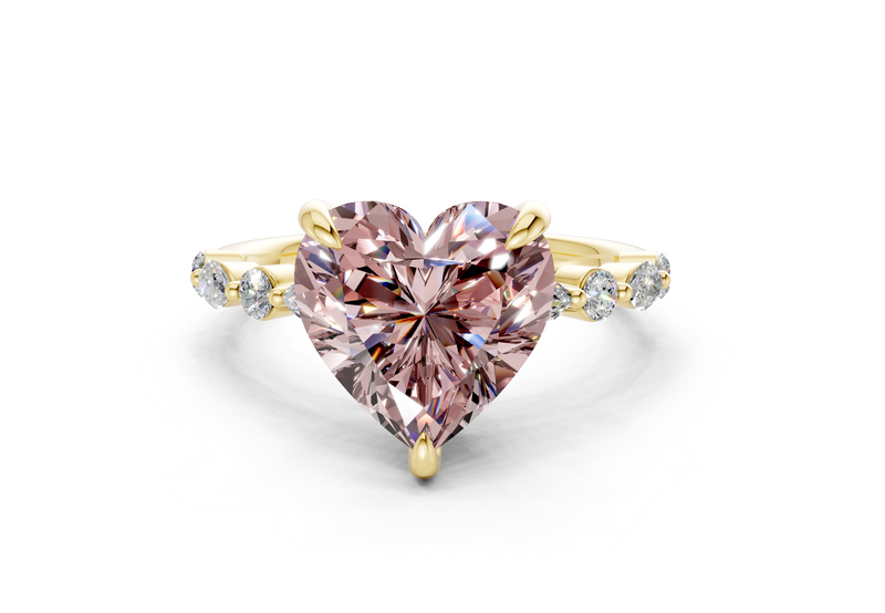 Aetheria Pink Diamond Accent Heart Cut 2mm Engagement Ring