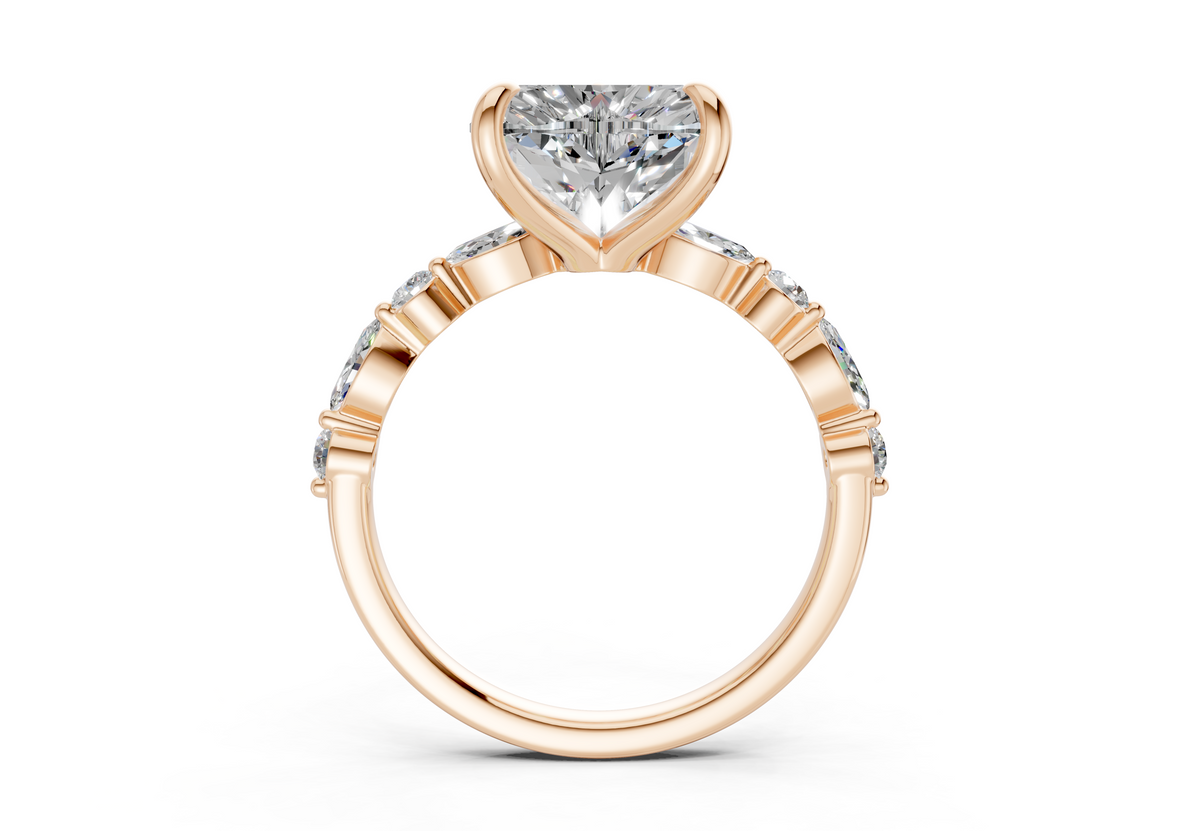 Aetheria Diamond Accent Heart Cut 2mm Engagement Ring