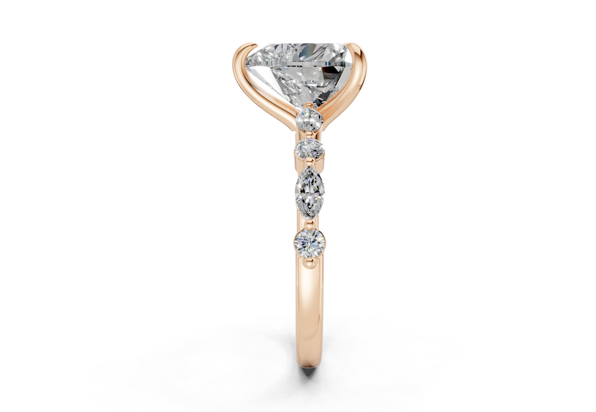 Aetheria Diamond Accent Heart Cut 2mm Engagement Ring