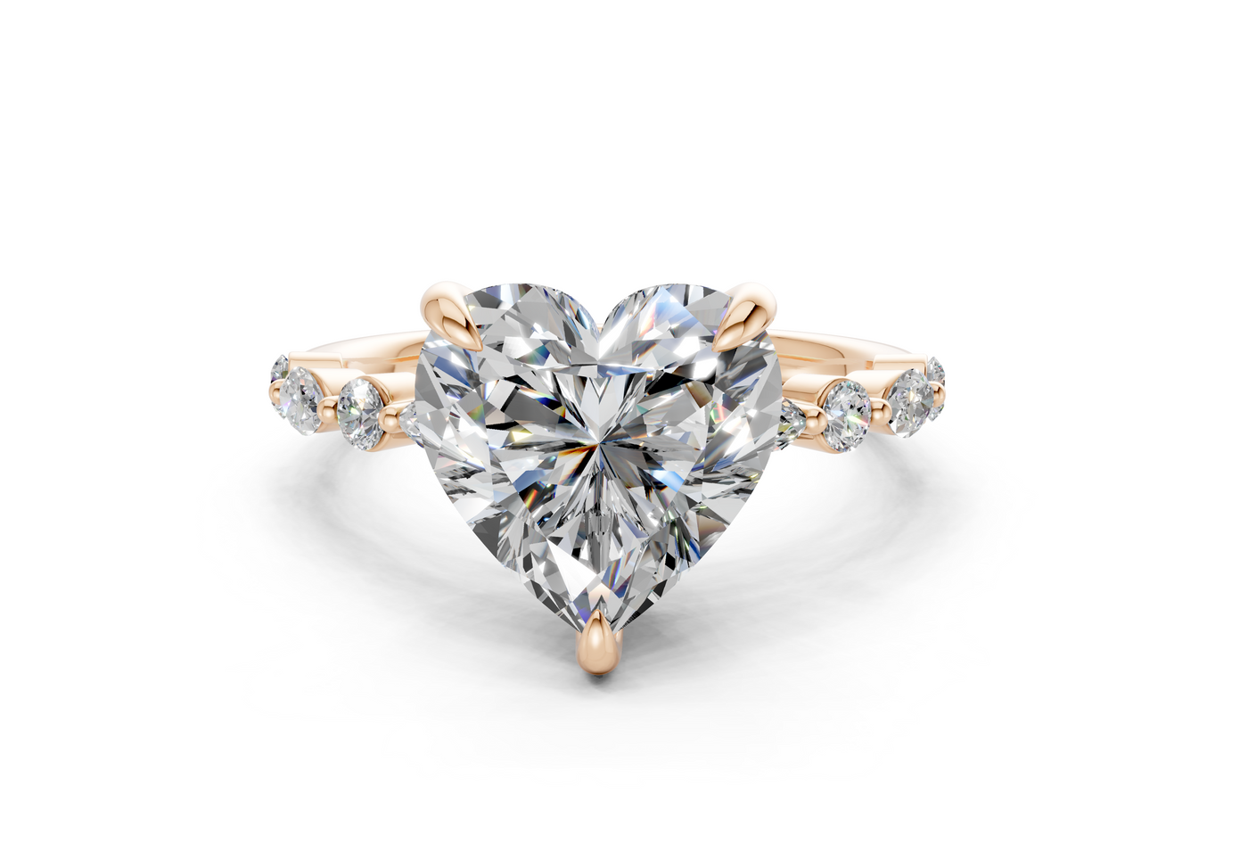 Aetheria Diamond Accent Heart Cut 2mm Engagement Ring
