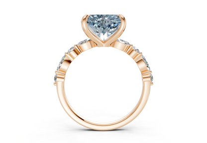 Aetheria Blue Diamond Accent Heart Cut 2mm Engagement Ring
