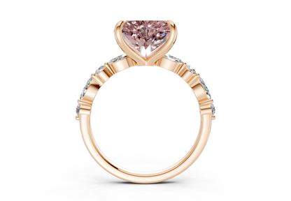 Aetheria Pink Diamond Accent Heart Cut 2mm Engagement Ring