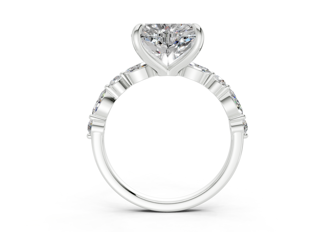 Aetheria Diamond Accent Heart Cut 2mm Engagement Ring