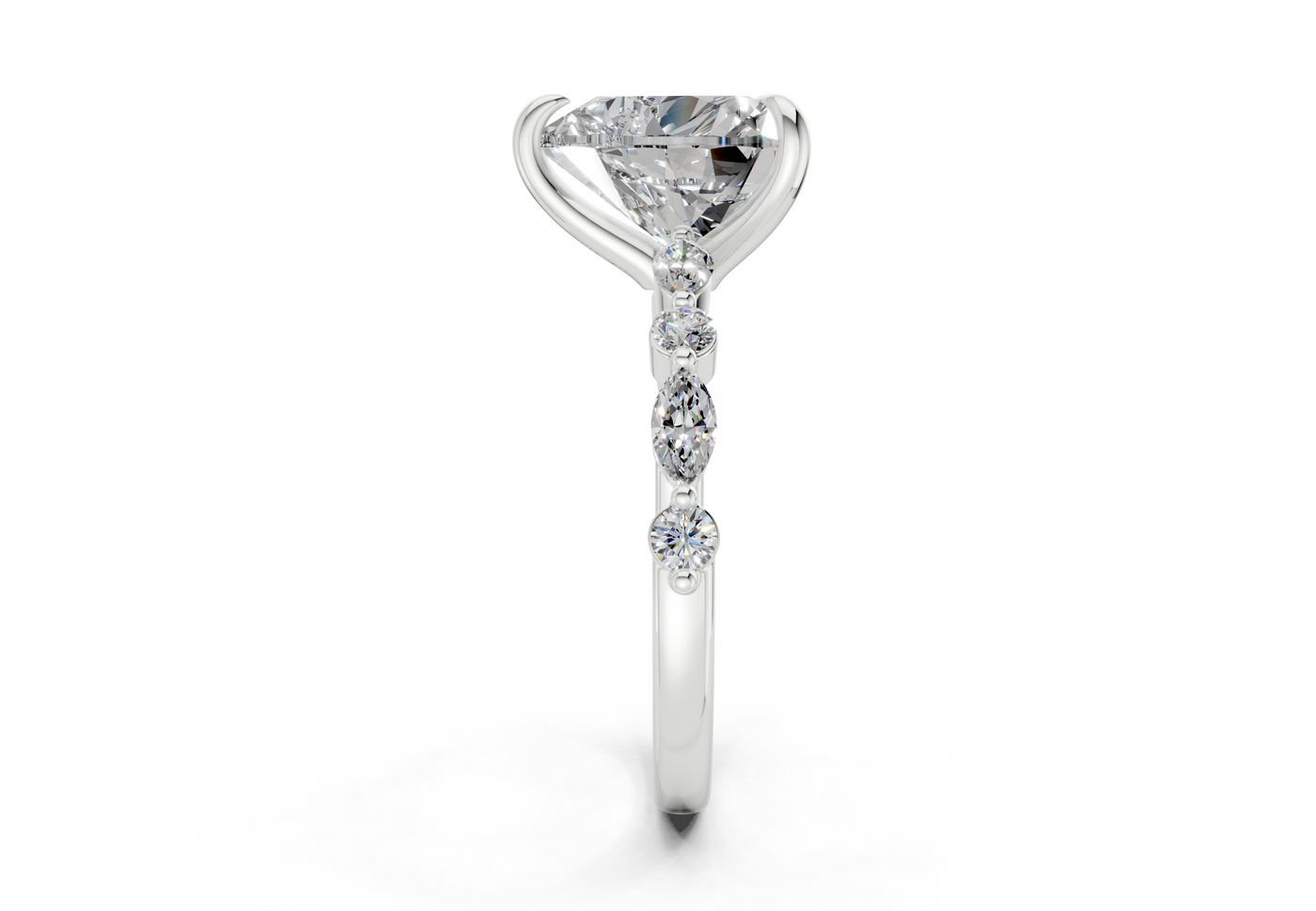 Aetheria Diamond Accent Heart Cut 2mm Engagement Ring