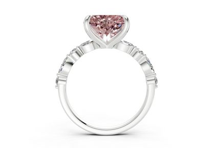Aetheria Pink Diamond Accent Heart Cut 2mm Engagement Ring