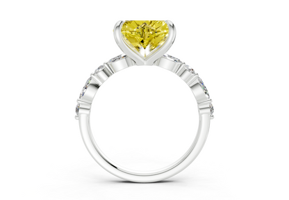 Aetheria Yellow Diamond Accent Heart Cut 2mm Engagement Ring