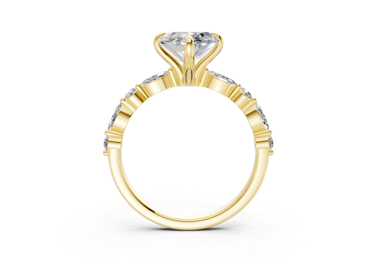 Aetheria Diamond Accent Marquise Cut 2mm Engagement Ring