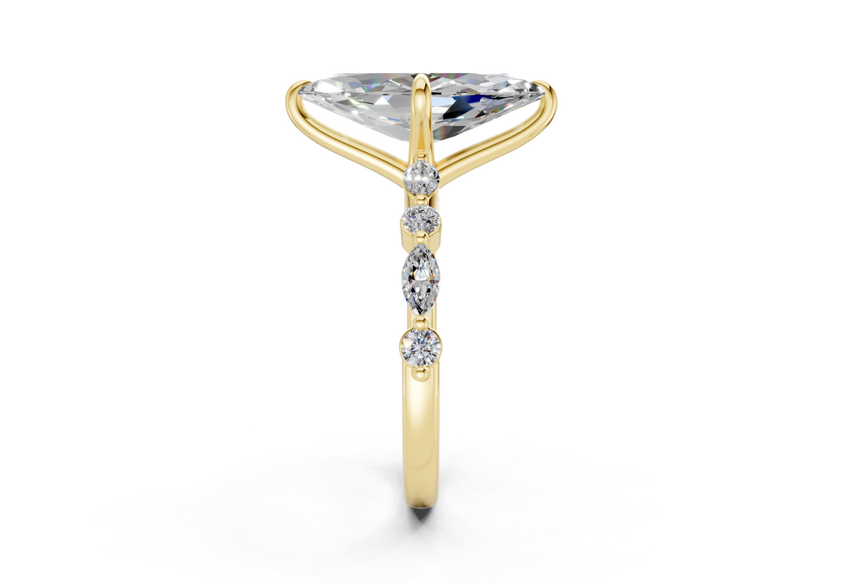 Aetheria Diamond Accent Marquise Cut 2mm Engagement Ring
