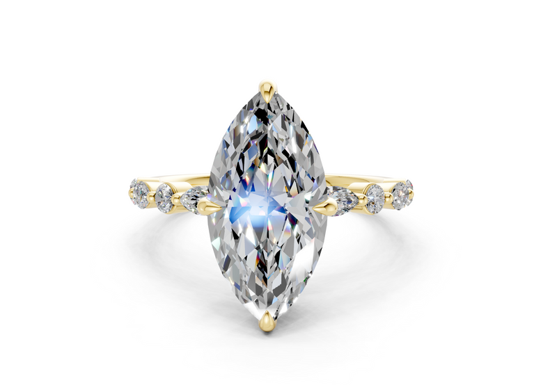 Aetheria Diamond Accent Marquise Cut 2mm Engagement Ring