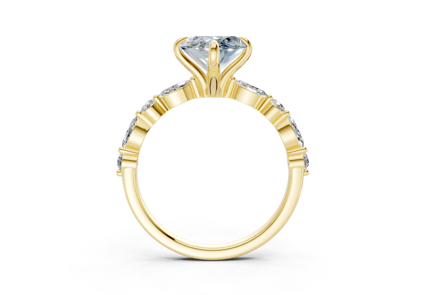 Aetheria Blue Diamond Accent Marquise Cut 2mm Engagement Ring