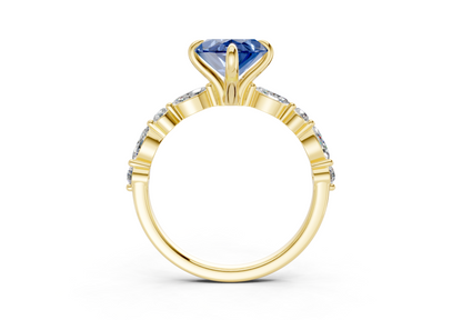 Aetheria Sapphire Gemstone Accent Marquise Cut 2mm Engagement Ring