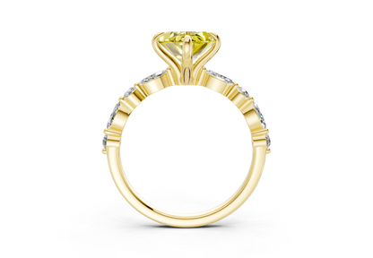 Aetheria Yellow Diamond Accent Marquise Cut 2mm Engagement Ring