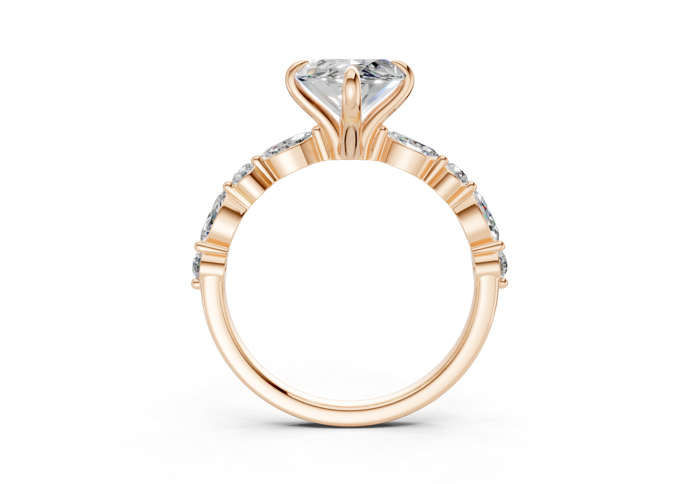 Aetheria Diamond Accent Marquise Cut 2mm Engagement Ring