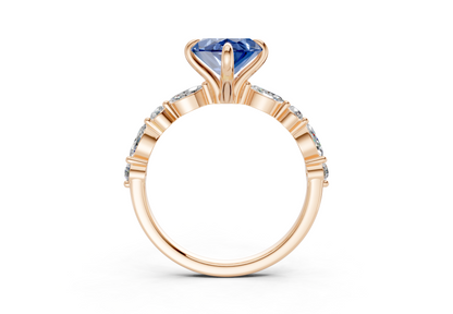 Aetheria Sapphire Gemstone Accent Marquise Cut 2mm Engagement Ring
