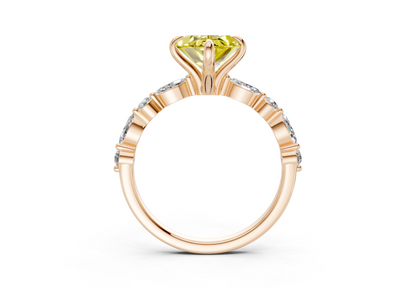 Aetheria Yellow Diamond Accent Marquise Cut 2mm Engagement Ring