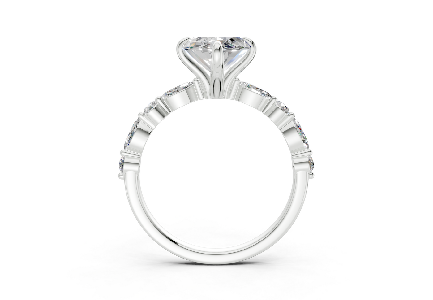 Aetheria Diamond Accent Marquise Cut 2mm Engagement Ring