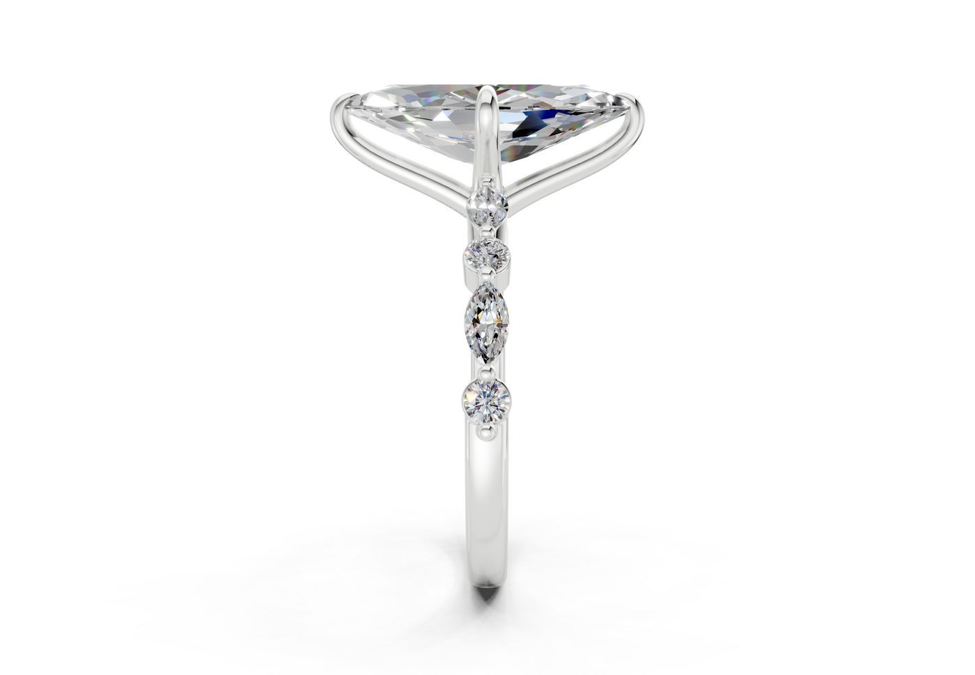 Aetheria Diamond Accent Marquise Cut 2mm Engagement Ring