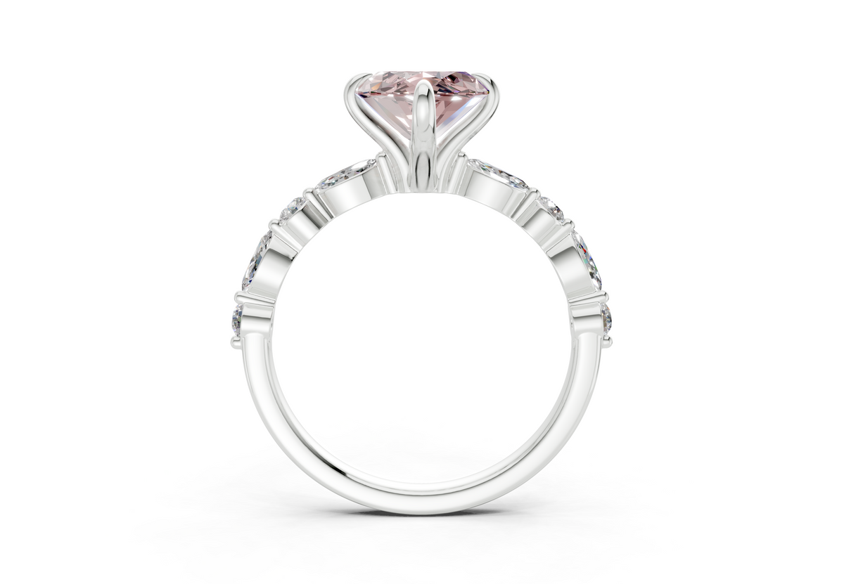 Aetheria Pink Diamond Accent Marquise Cut 2mm Engagement Ring