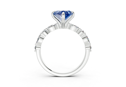 Aetheria Sapphire Gemstone Accent Marquise Cut 2mm Engagement Ring