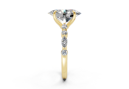 Aetheria Diamond Accent Oval Cut 2mm Engagement Ring