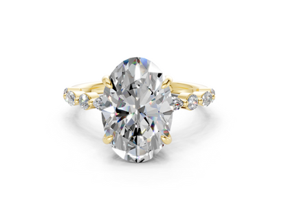 Aetheria Diamond Accent Oval Cut 2mm Engagement Ring