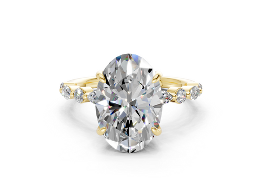 Aetheria Diamond Accent Oval Cut 2mm Engagement Ring