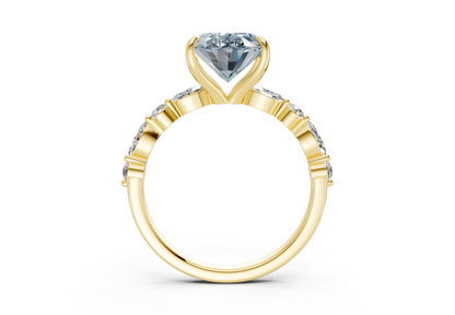 Aetheria Blue Diamond Accent Oval Cut 2mm Engagement Ring