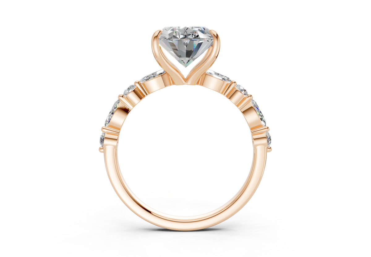 Aetheria Diamond Accent Oval Cut 2mm Engagement Ring