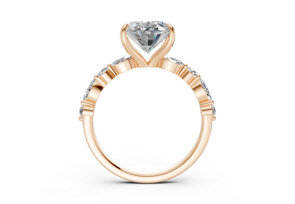 Aetheria Diamond Accent Oval Cut 2mm Engagement Ring