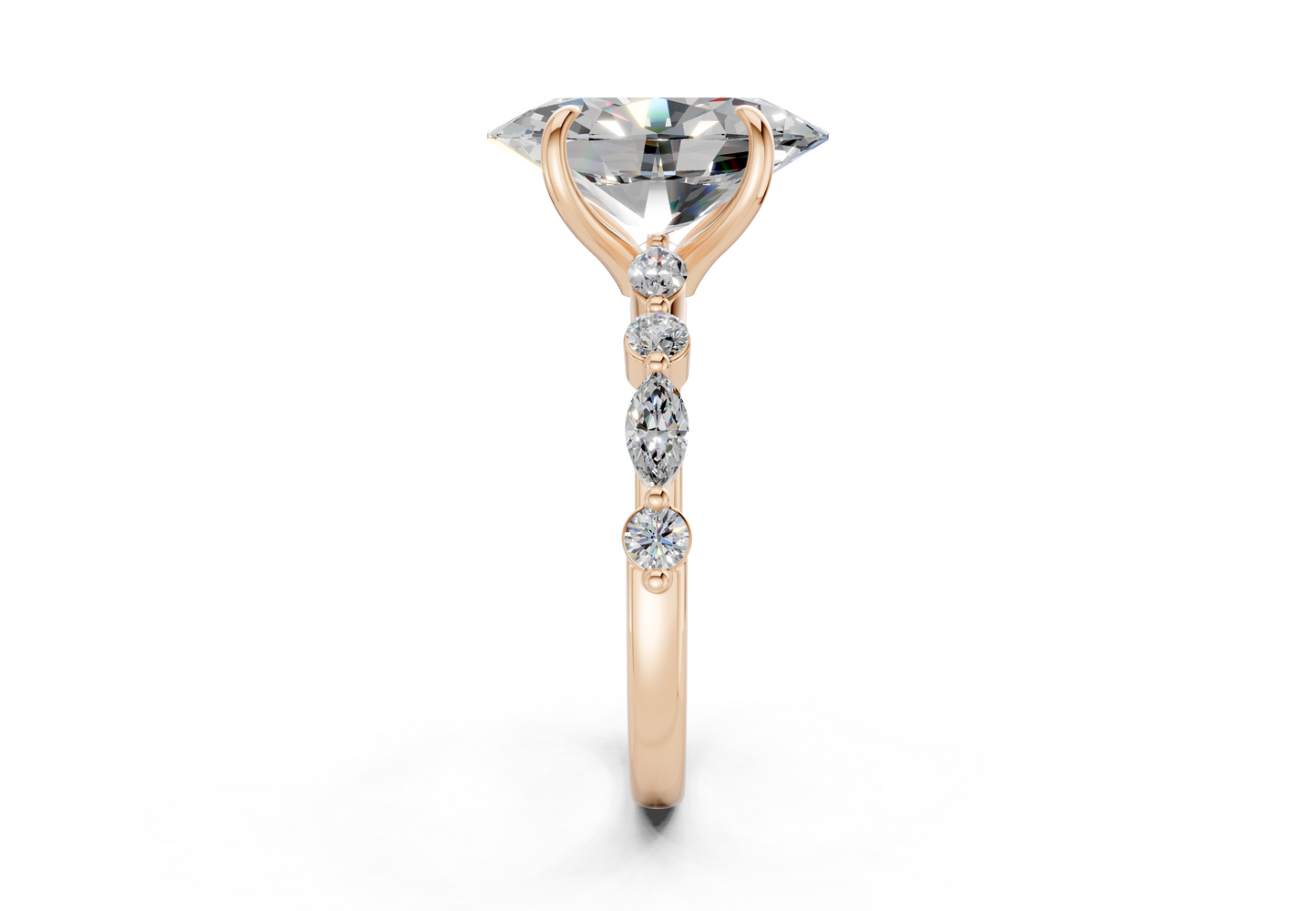 Aetheria Diamond Accent Oval Cut 2mm Engagement Ring