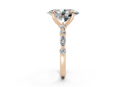 Aetheria Diamond Accent Oval Cut 2mm Engagement Ring