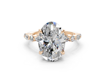 Aetheria Diamond Accent Oval Cut 2mm Engagement Ring