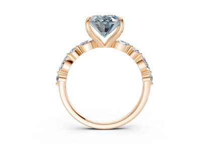 Aetheria Blue Diamond Accent Oval Cut 2mm Engagement Ring